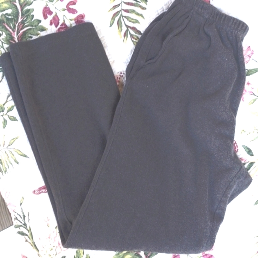 Lands End Sport Knit Tapered leg Grey Elastic Waist Pull Up Pants Sz XS
